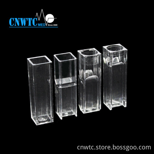 Polystyrene Square Cuvette with 4 Clear Sides for Spectrophotometer